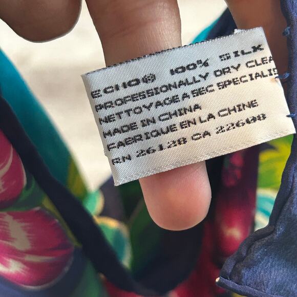 Vintage Echo Silk Scarf Runway by Echo Floral Print 34” Square - Picture 7 of 8